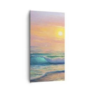 Bild auf Leinwand - Leinwandbild - Ein türkisfarbenes Lied der Wellen - 65x120 cm
