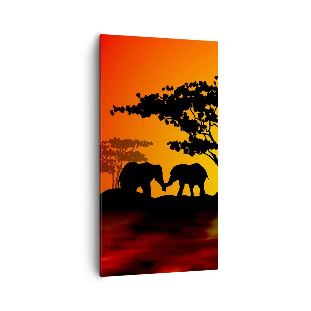 Bild auf Leinwand - Leinwandbild - Treffen in der Savanne - 55x100 cm