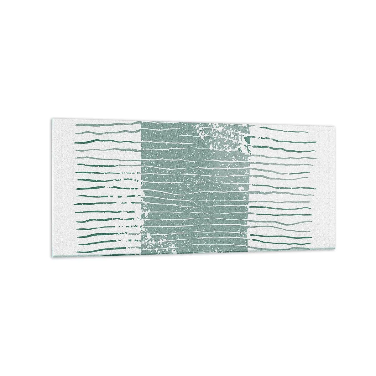 Glasbild - Bild auf glas - Geometrisches Muster in Meeresgrün- und Weißtönen - 120x50cm - Marine Abstraktion - Moderne Wanddekoration für Wohnzimmer und Schlafzimmer ARTTOR