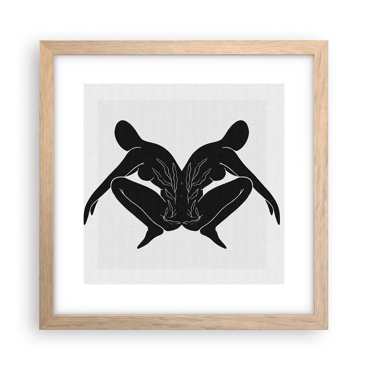 Poster in einem Rahmen aus heller Eiche - Gemeinsame Seele - 30x30 cm