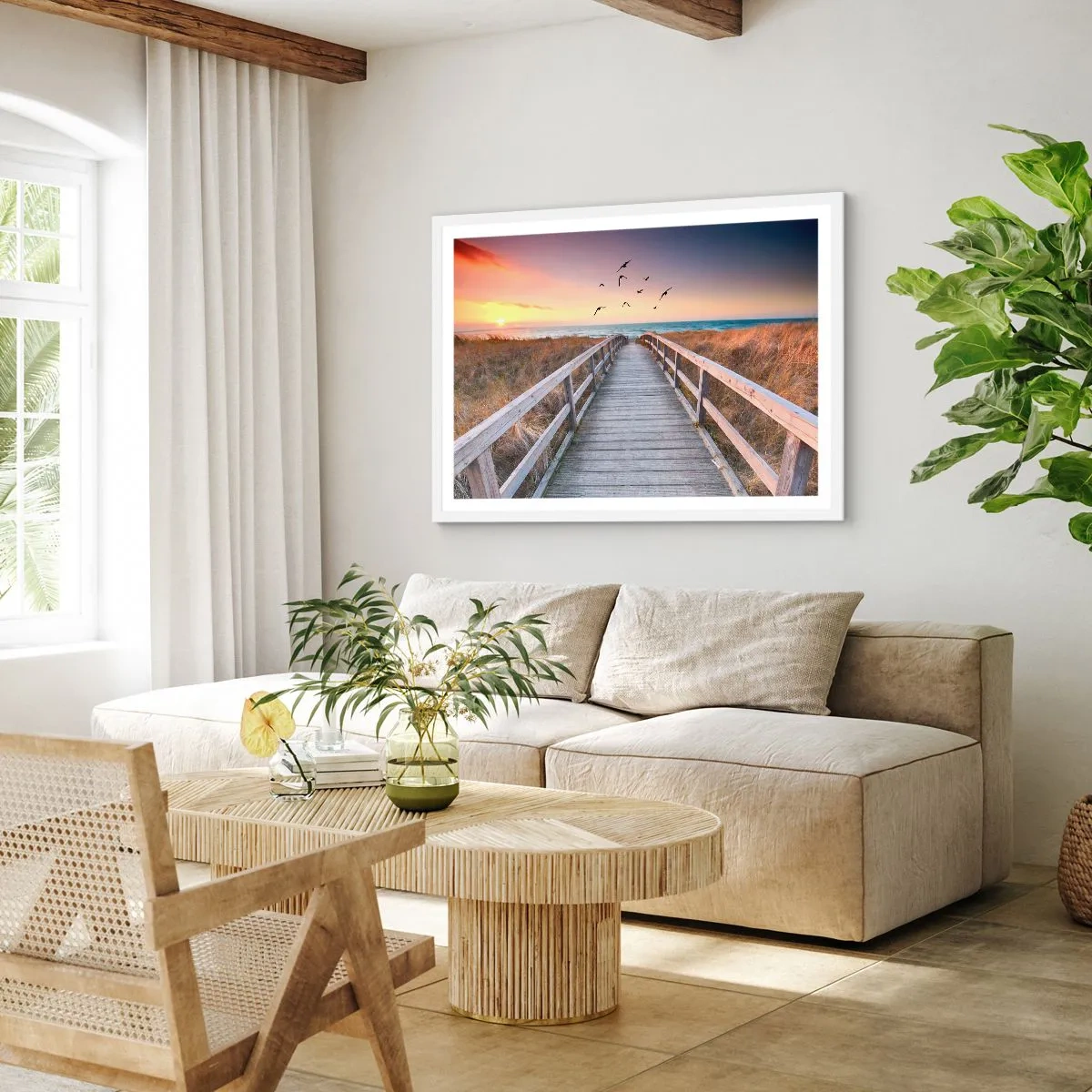 Poster in einem weißen Rahmen - Der Raum für Auffliegen - 50x40 cm