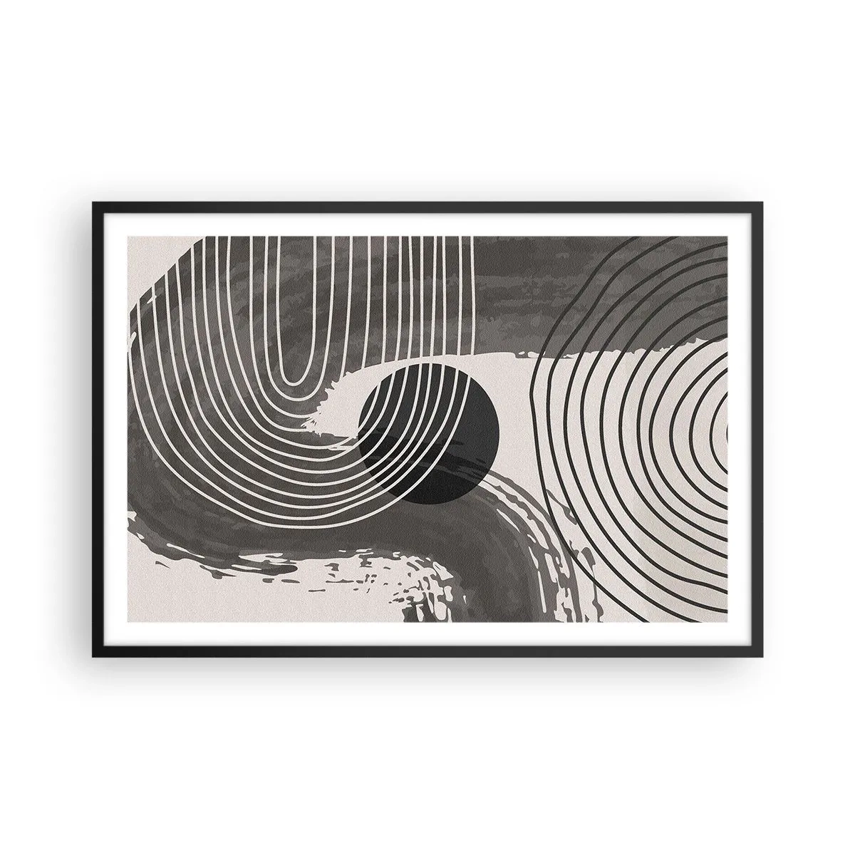 Poster in einem schwarzem Rahmen - Oval gewinnt - 91x61 cm