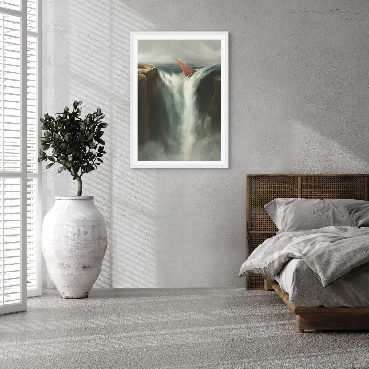 Poster in einem weißen Rahmen - Warnung des Lebens - 30x40 cm