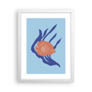 Poster in einem weißen Rahmen - Bewohnerin von Korallengewässern - 30x40 cm