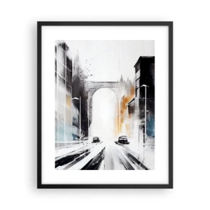 Poster in einem schwarzem Rahmen - Stadtstudie: Architektur und Bewegung - 40x50 cm