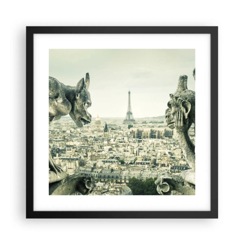Poster in einem schwarzem Rahmen - Pariser Plaudern - 40x40 cm