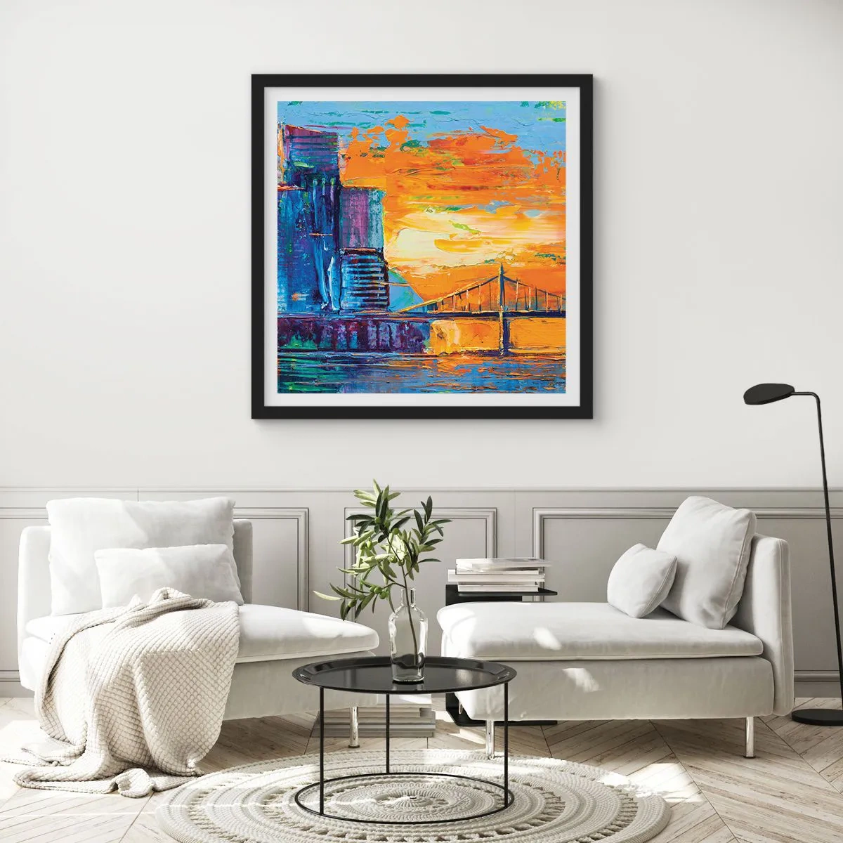 Poster in einem schwarzem Rahmen - Kultur und Natur - 60x60 cm