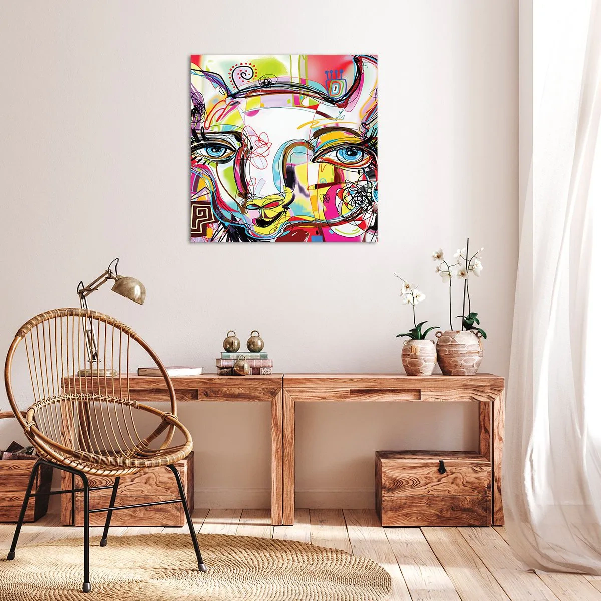 Bild auf Leinwand - Leinwandbild - Der Reichtum des Abiturs der Katze - 30x30 cm