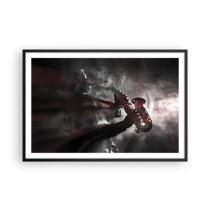 Poster in einem schwarzem Rahmen - In den Dämpfen des Jazz - 91x61 cm