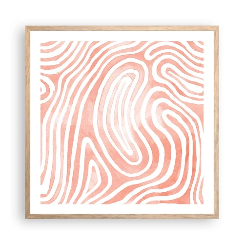 Poster in einem Rahmen aus heller Eiche - Im Korallenlabyrinth - 60x60 cm