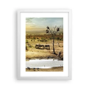 Poster in einem weißen Rahmen - Ein Fluss floss aus Eden ... - 30x40 cm