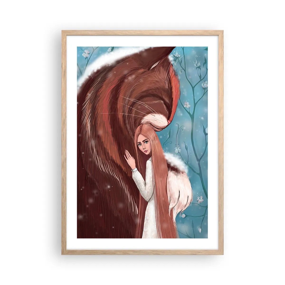 Poster in einem Rahmen aus heller Eiche - Willkommen im Märchen - 50x70 cm