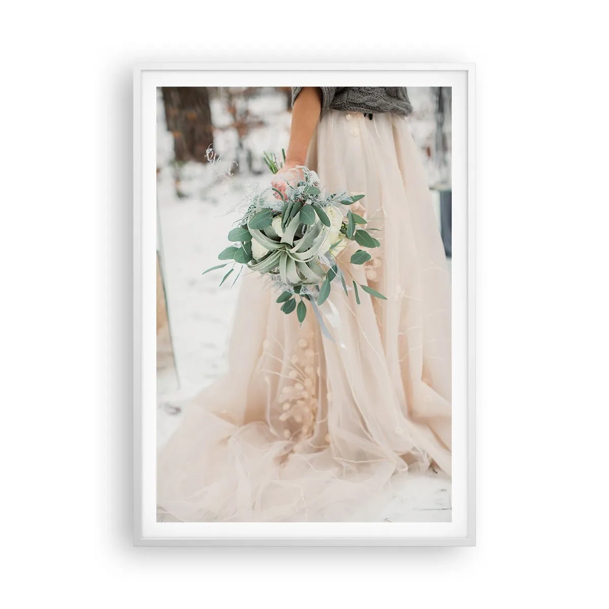 Poster in einem weißen Rahmen - Und sie lebten glücklich bis ans Ende - 70x100 cm