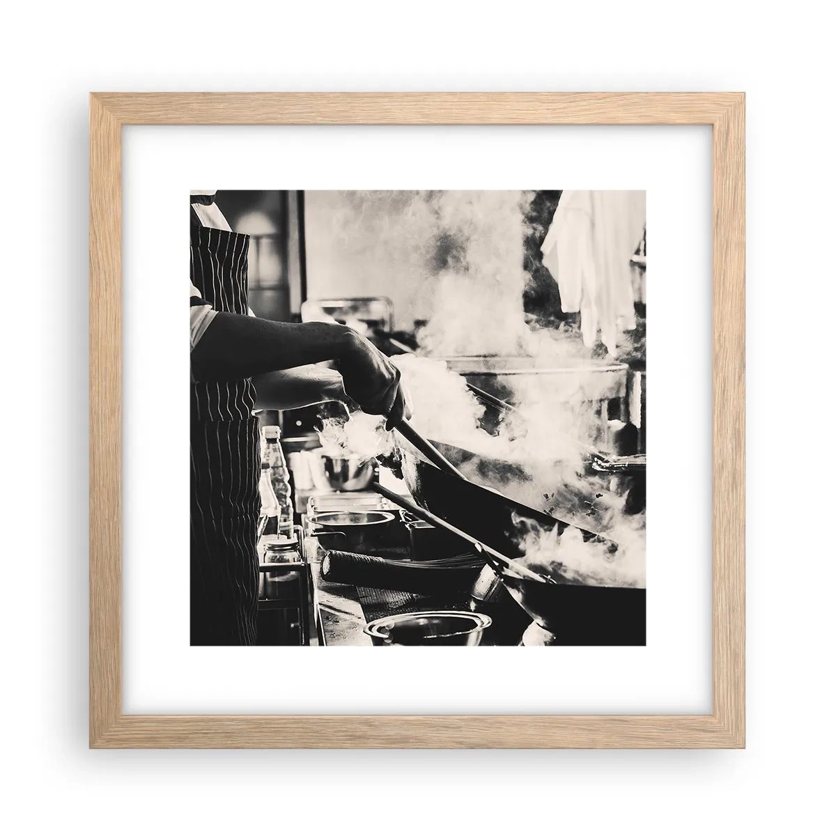 Poster in einem Rahmen aus heller Eiche - Alchemie der Aromen - 30x30 cm