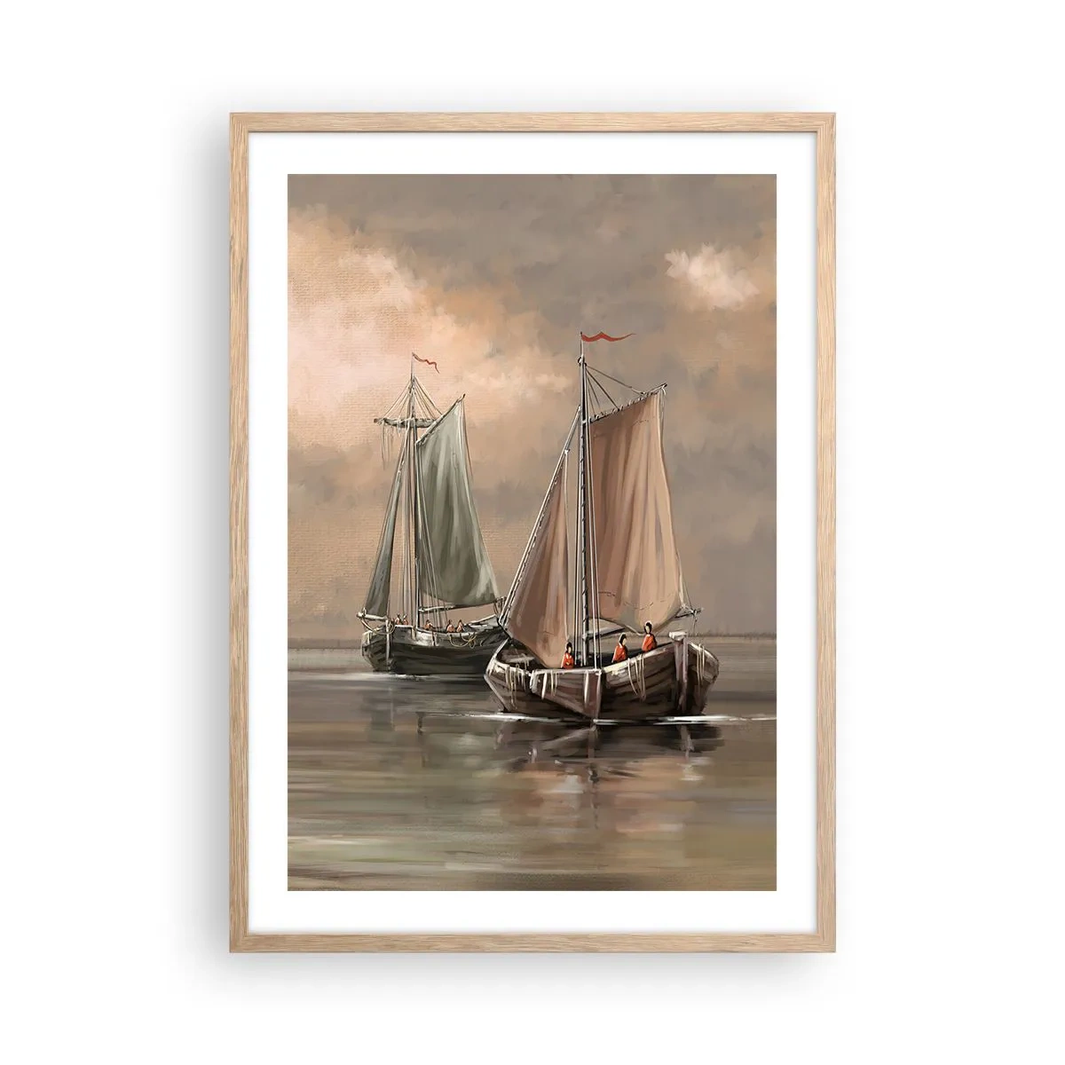 Poster in einem Rahmen aus heller Eiche - Die Rückkehr der Matrosen - 50x70 cm