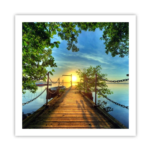 Poster - Westen auf dem Wasser - 60x60 cm