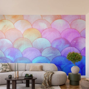Fototapete Premium Sand - Perlenschuppe - Pastell, Blasen, Waage - 500x350 cm