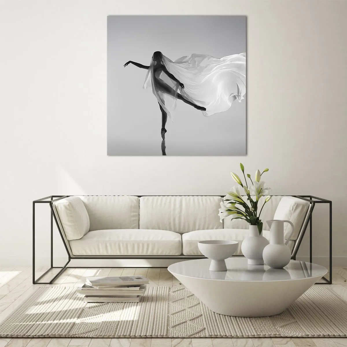 Glasbild - Bild auf glas - Leichtigkeit und Anmut - 50x50 cm