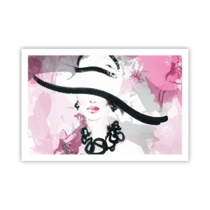 Poster - Bildnis einer Dame in Schwarz und Pink - 91x61 cm