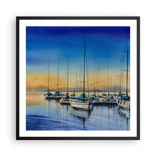 Poster in einem schwarzem Rahmen - Ende eines guten Tages - 60x60 cm