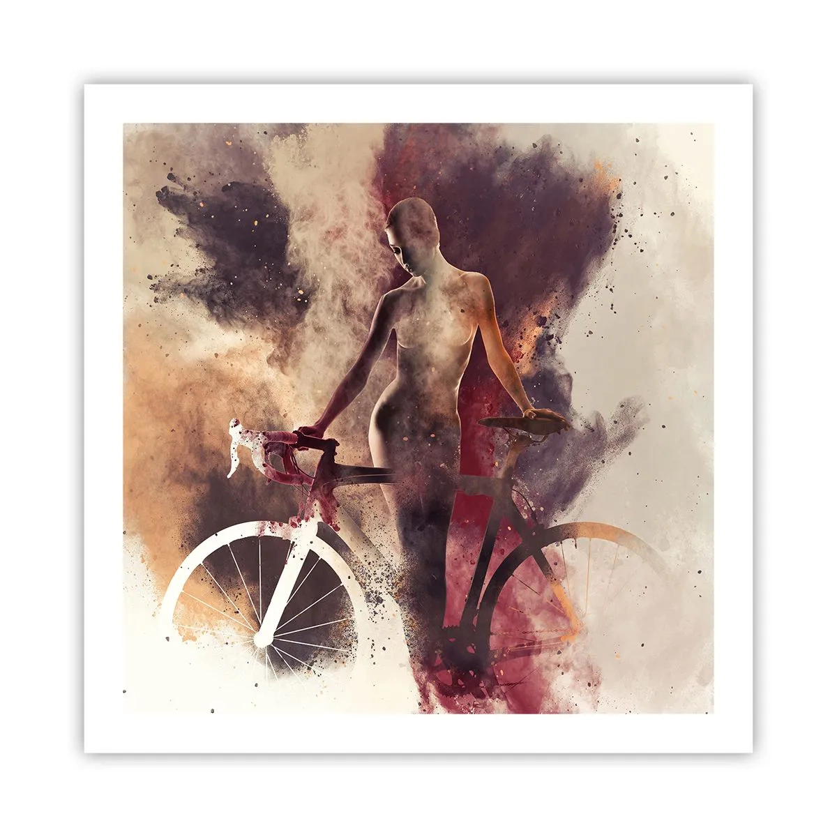 Poster - Eine Fahrradseele in Marmorformen - 60x60 cm