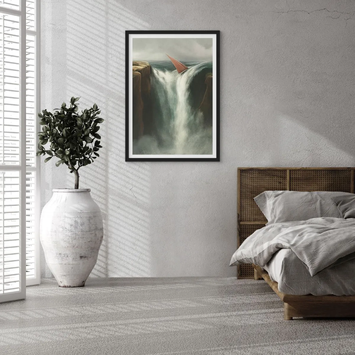 Poster in einem schwarzem Rahmen - Warnung des Lebens - 40x50 cm