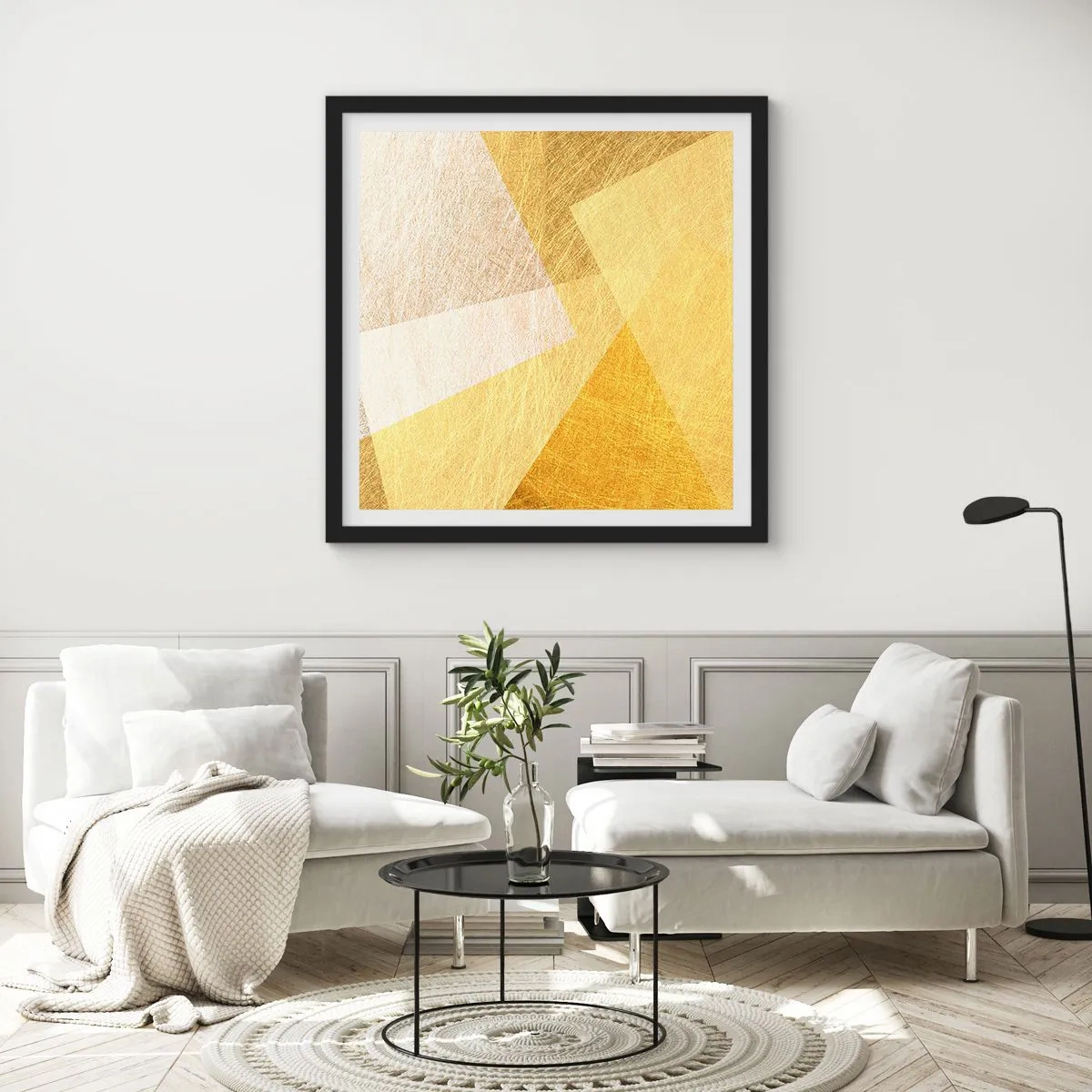 Poster in einem schwarzem Rahmen - Geometriewetter - 30x30 cm
