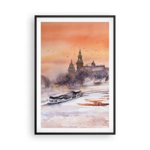 Poster in einem schwarzem Rahmen - Königlicher Sonnenuntergang - 61x91 cm