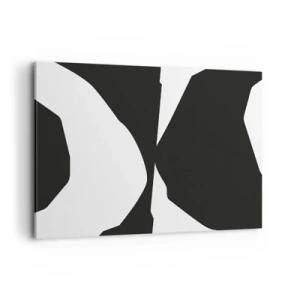 Bild auf Leinwand - Leinwandbild - Abstraktes Kontrastmuster in Schwarz und Weiß - 100x70cm - Positiv negativ - Moderne Wanddekoration für Wohnzimmer und Schlafzimmer ARTTOR