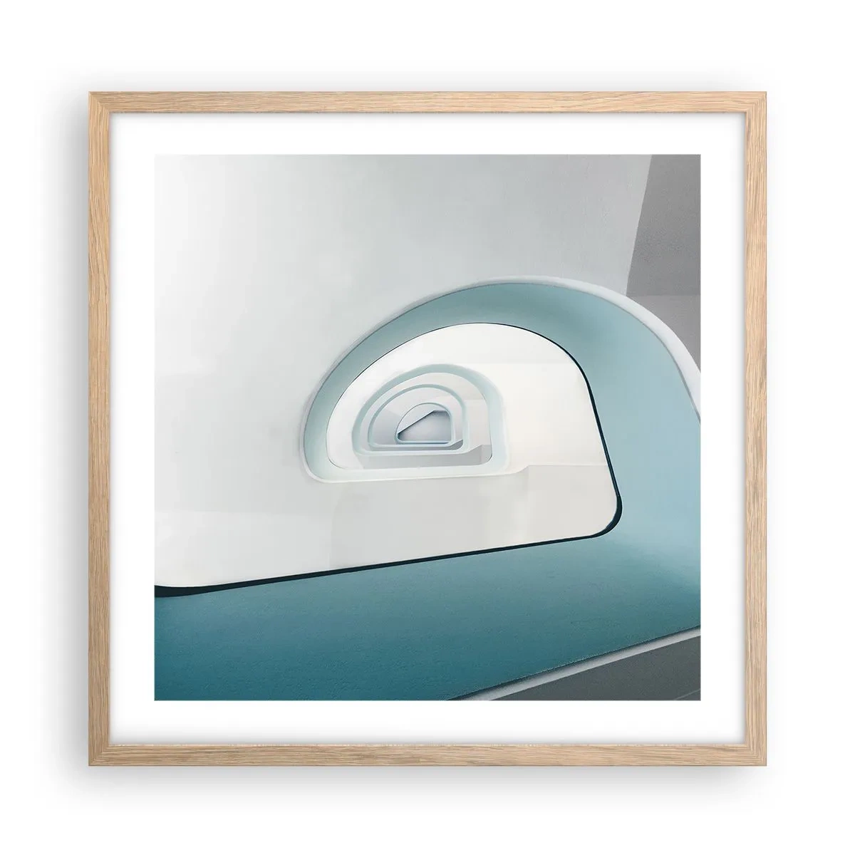 Poster in einem Rahmen aus heller Eiche - Bis zum Ende des Blaus - 50x50 cm