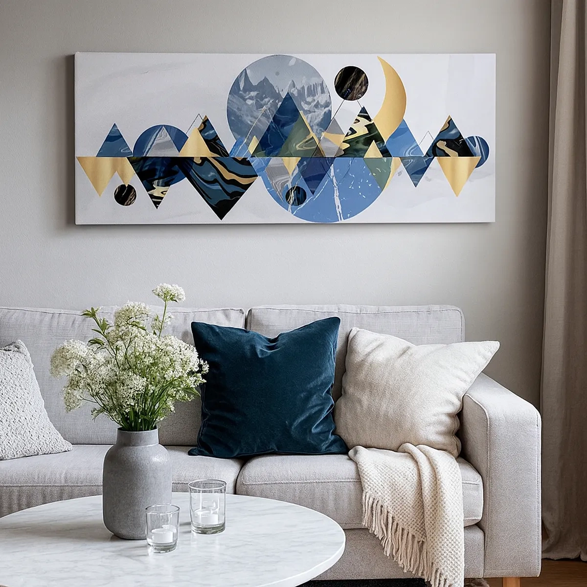 Bild auf Leinwand - Leinwandbild - Geometrische Landschaft - 30x30 cm