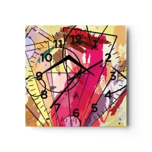 Wanduhr - Glasuhr - Explosion - 30x30 cm