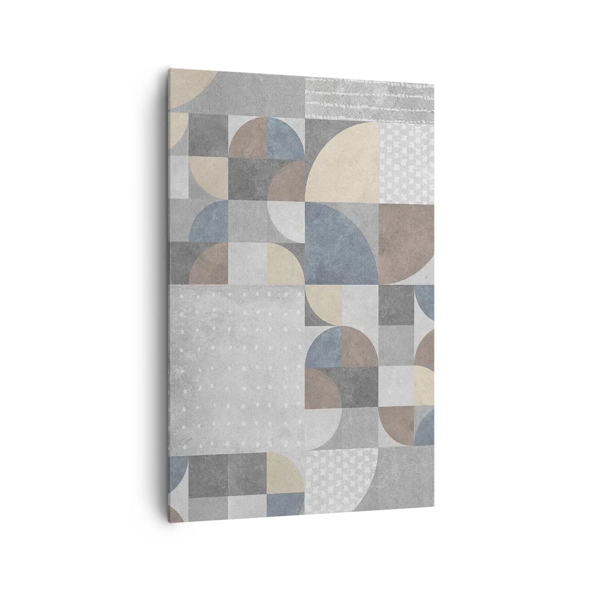 Bild auf Leinwand - Leinwandbild - Geometrisches Muster in Pastelltönen - 80x120cm - Keramische Fantasie - Moderne Wanddekoration für Wohnzimmer und Schlafzimmer ARTTOR