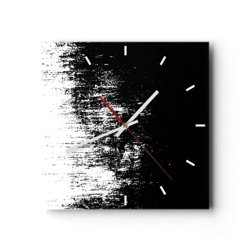 Wanduhr - Glasuhr - Minimalistische Abstraktion in Schwarzweiß - 30x30cm - Und der Gewinner ist ... - Moderne Wanddekoration für Wohnzimmer und Schlafzimmer ARTTOR