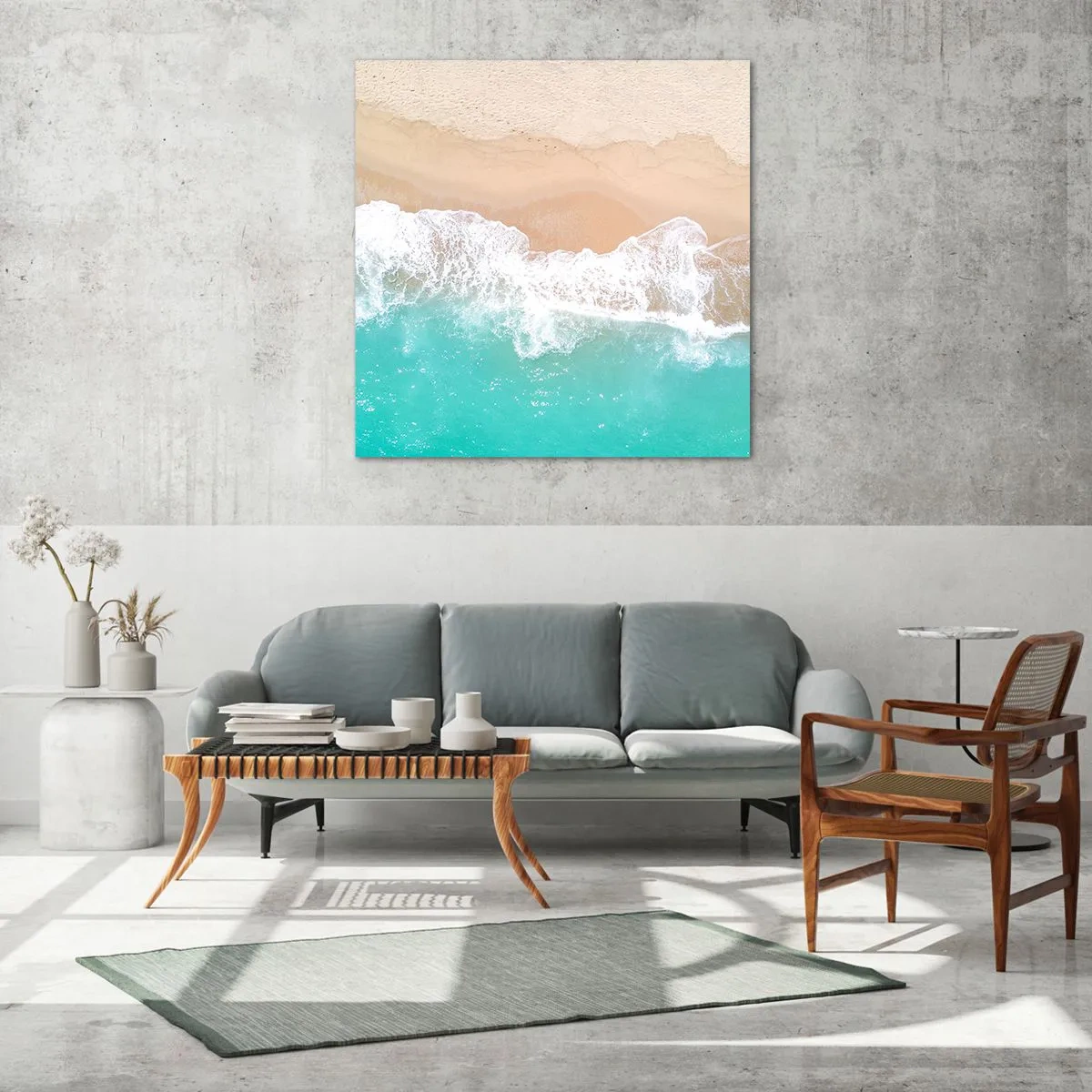 Glasbild - Bild auf glas - Eine streichelnde Berührung - 70x70 cm