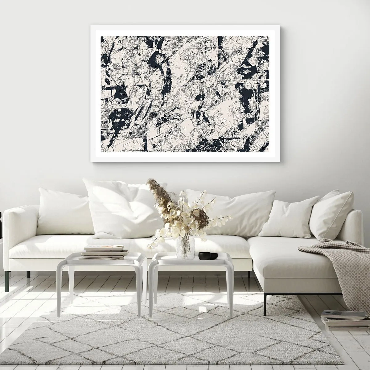 Poster in einem weißen Rahmen - Durchdringung der Gegensätze - 91x61 cm