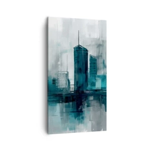 Bild auf Leinwand - Leinwandbild - Eine Stadt in der Farbe des Regens - 45x80 cm
