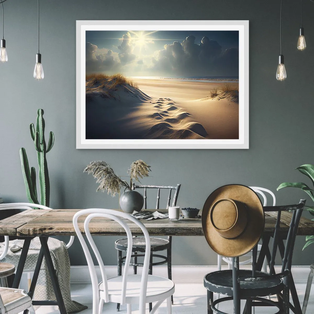 Poster in einem weißen Rahmen - Beruhigende Landschaft - 50x40 cm