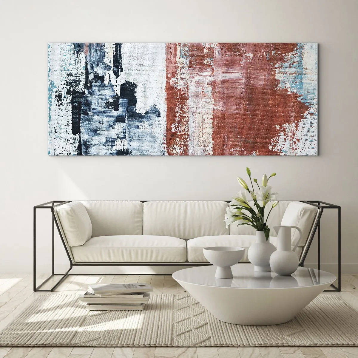 Glasbild - Bild auf glas - Fünfzig-Fünfzig abstrakt - 100x40 cm