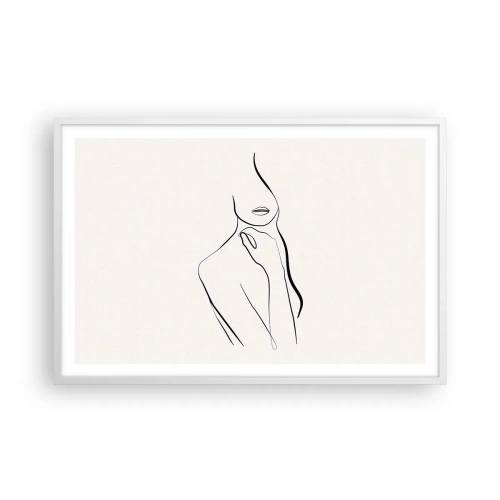 Poster in einem weißen Rahmen - Eine Welle der Melancholie - 91x61 cm