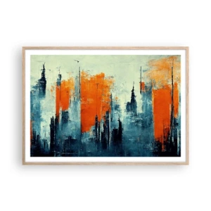 Poster in einem Rahmen aus heller Eiche - Moderne Landschaft - 100x70 cm