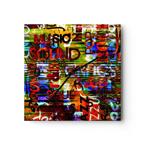 Wanduhr - Glasuhr - Alle Farben des Klangs - 40x40 cm