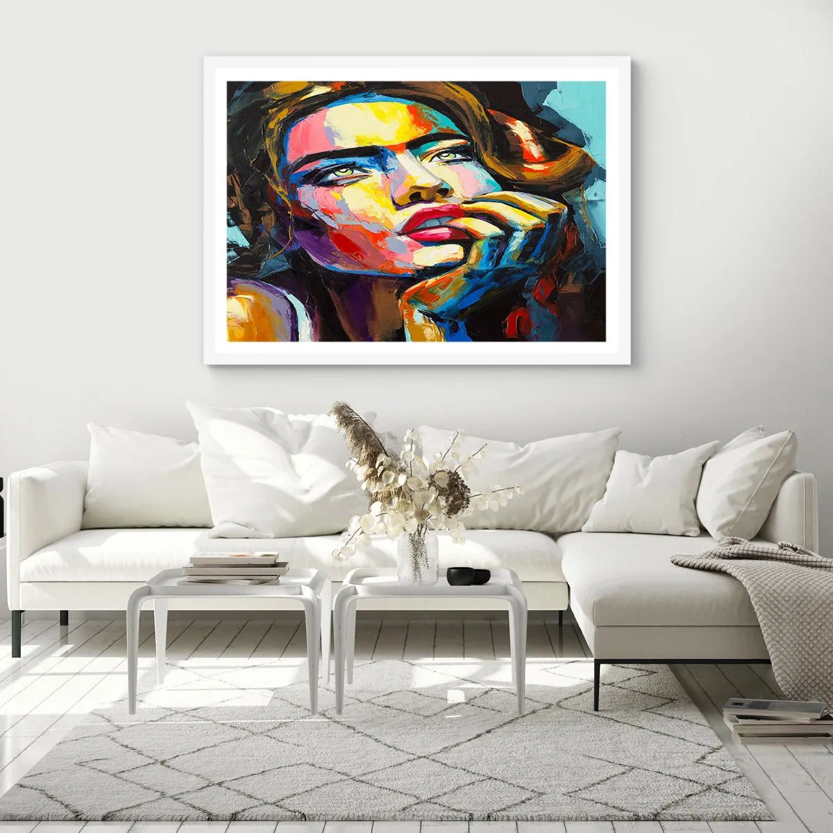 Poster in einem weißen Rahmen - Träume fliegen am Himmel wie Vögel - 100x70 cm